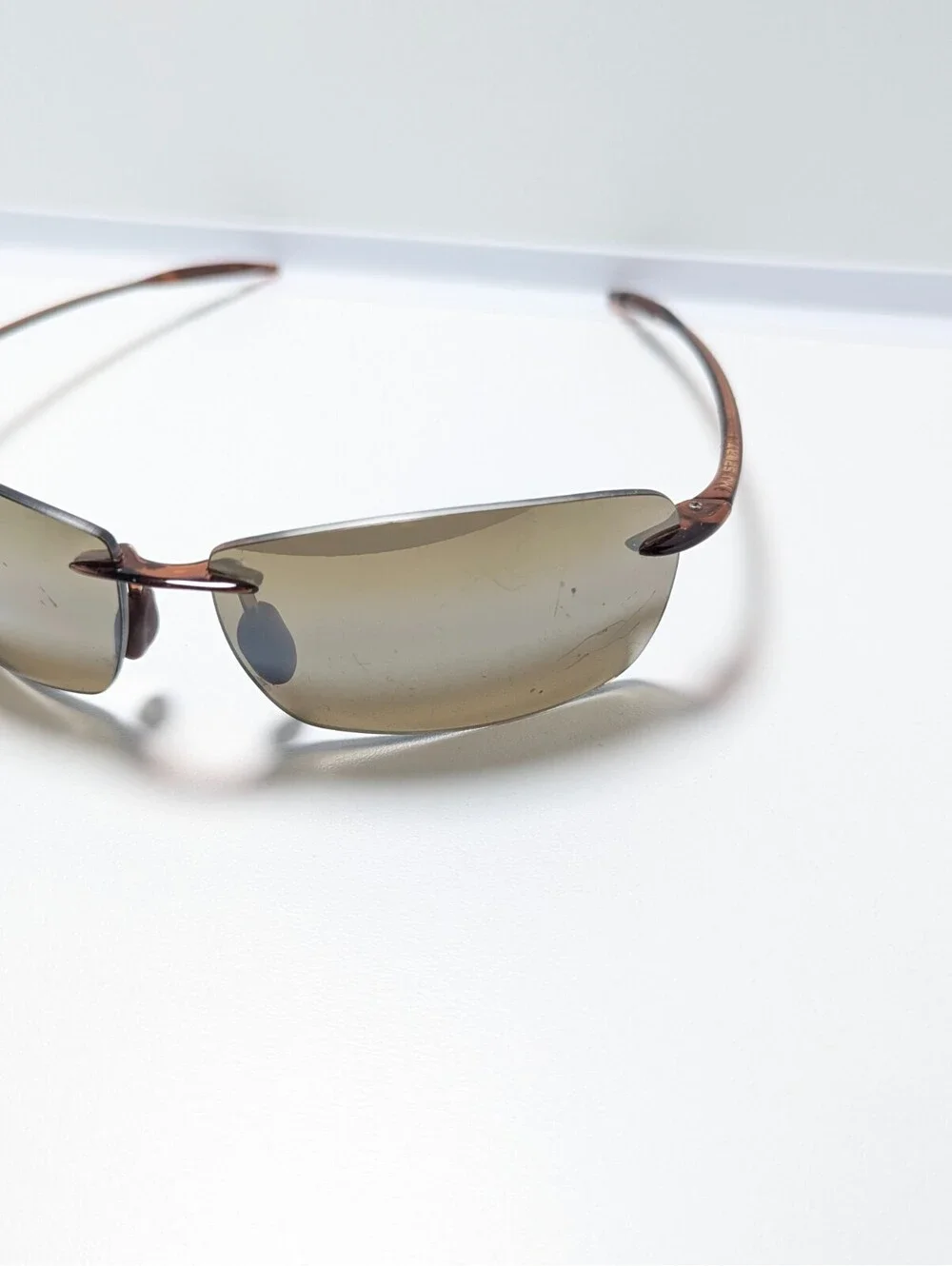 Maui Jim Lighthouse MJ-423-26 Brown Rimless Polarized Sunglasses 65-13-127